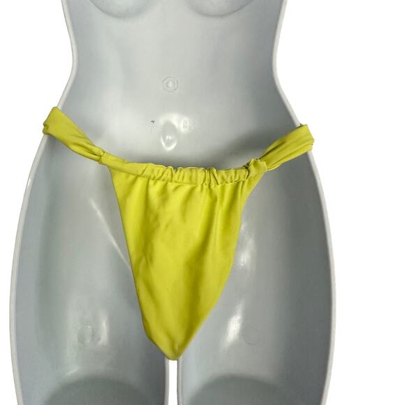 Lovers + Friends Yellow Brazilian Bikini Bottom SMALL High Cut Adore You $68 NEW - Picture 6 of 7